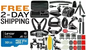 Deluxe Accessories Mega Bundle + 32gb for GoPro Hero 11 Black Mini 10 / 9 / 8 - Picture 1 of 8