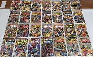 CAPTAIN MARVEL #35-62 MARVEL COMIC FULL RUN LOT Al Milgrom Avg FN+ 6.5 - Bild 1 von 5