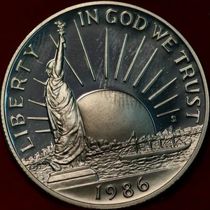 Uncirculated Proof 1986-S Statue of Liberty Clad Comm Half Dollar - Picture 1 of 2