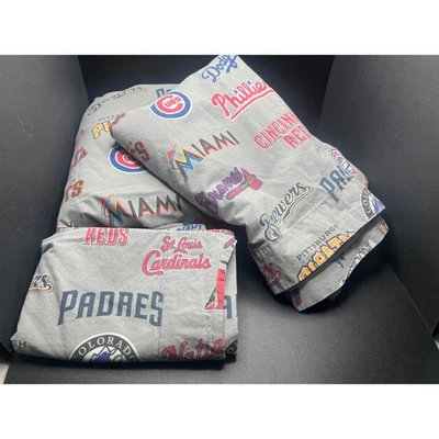 HTF Pottery Barn Teen MLB American League Baseball Logos 3 Piece Twin/XL Twin - Image 1 of 4