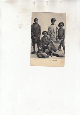 Antigua postal afroamericana niños pequeños "Rag Pickers" 1908 Foto 1 de 2