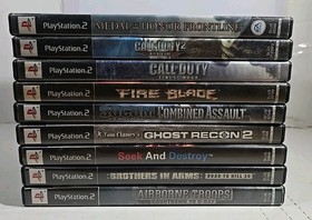 PlayStation 2 PS2 Video Game Bundle Lot Of 9 Medal Honor Ghost Recon Cod Tested
