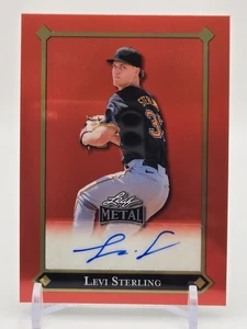 2025 Leaf Metal Baseball Levi Sterling Autograph 7/15 Red Prismatic LGR #LGR-LS1 - Picture 1 of 2