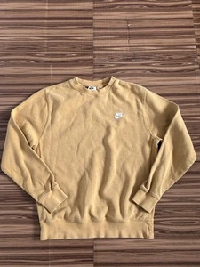 Nike Crewneck Sweatshirt Brown Beige Pullover Sweater Long Sleeve size Small - Picture 1 of 6