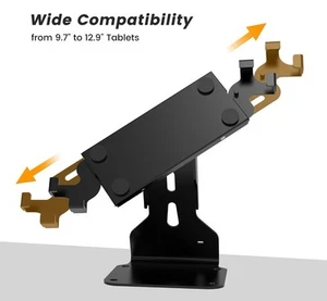 Tablet Mount Stand Compatible With iPad 9.7-12.9 Inch, All Metal With Cable Lock - Picture 1 of 5