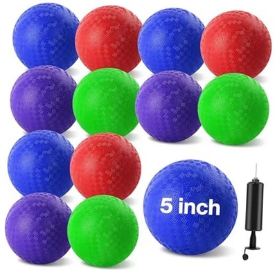 12 piezas Dodgeball 5 pulgadas Kickball Playground Ball 4 colores multicolor Foto 1 de 4