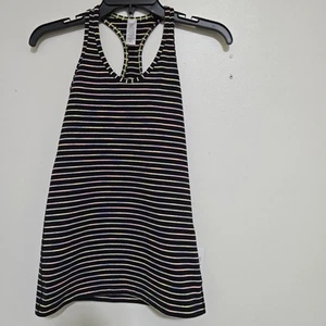 lululemon IVIVVA Girls 14 Striped Racerback Tank Black NWT Discontinued - Picture 1 of 11