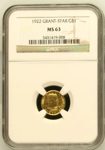 1922 Grant $1 Gold NGC MS-63 GRANT - Picture 1 of 2