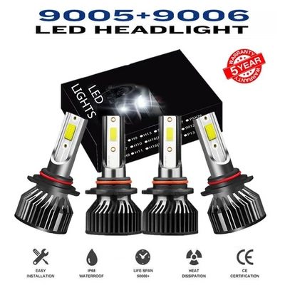 Faros LED altos bajos para Toyota Camry 2002 2003 2004 2005 2006 4X 6000K Foto 1 de 4