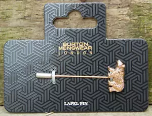 BURTON Rose Gold Colour Metal BEAR Shaped Lapel Pin for Suit Jacket Blazer New - Picture 1 of 8