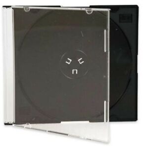 200 Slim 5.2mm Single Black CD Disc Storage Jewel Case