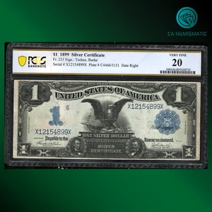 Fr.233 1899 $1 One Dollar Silver Certificate, BLACK EAGLE, PCGS 20, 54899 - Picture 1 of 2