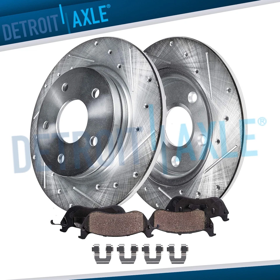 REAR Drilled Rotors Ceramic Pads Kit for Regal Impala Monte Carlo Alero Intrigue - Image 1 of 4