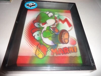 СУПЕРМАРИО и YOSHI 3D в рамке плакат печати линзовидный новый запечатанный 11 x 9 x 2 - Изображение 1 из 4