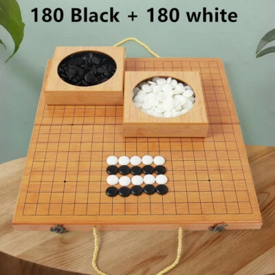 Folding Go Game Set Weiqi Board with Chess Pieces Bowls Imitation Jade Go Pieces - image 1 of 4