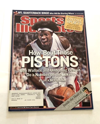 2004 Sports Illustrated DETROIT PISTONS ganha título da NBA! BEN WALLACE! - Imagem 1 de 3