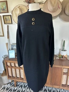 NWT Vintage St. John Long Sleeve Dress sz 8 Black Santana Knit **READ** - Picture 1 of 14