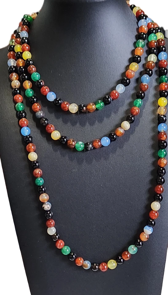 Collar sin fin de ágata multicolor - 60 pulgadas Foto 1 de 1