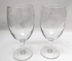 2 Disney geätzte Mickey Mouse Symbol Logo Wasser/Wein/Eistee Gläser Kelche 7" - Bild 1 von 2