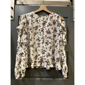 TIMINIG DAMEN BLUMEN BLUSE SCHULTER OFFEN HOHL GRÖSSE SMALL - Bild 1 von 6