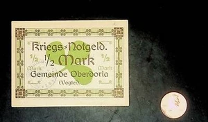 1921 Alemania OBERDORLA 50 Fennig billete/dinero de emergencia - Imagen 1 de 2