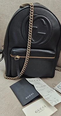 Mochila de cuero con cadena Gucci Soho Foto 1 de 4