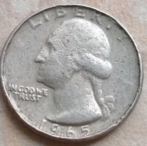 1965 Washington Quarter Struck Wrong Planchet Weight 5.65 Grams 23.9 MM Diameter - Picture 1 of 11