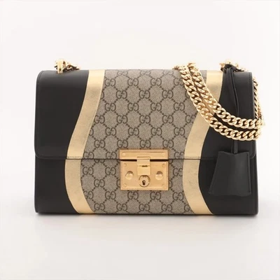 Gucci GG Supreme PVCx leather Chain Shoulder Bag - Image 1 of 4