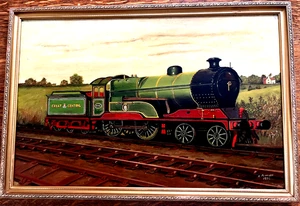 EISENBAHNKUNST - HOCHWERTIGES ÖLGEMÄLDE VON KÜNSTLER N FOWLER - VON 62660 BUTLER HENDERSON - Bild 1 von 19