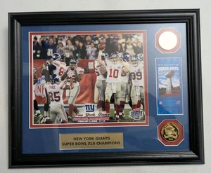 2008 SB XLII Limited Ed New York Giants Framed Photo Coins Ticket NFL Champs - Picture 1 of 9