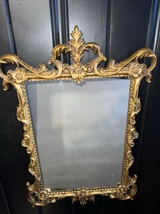 1960s Syroco MCM Ornate Hollywood Regency Floral Scroll Mirror 19x28 Read - Picture 1 of 9