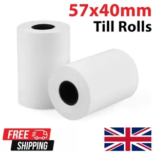 2000 Rolls 57x40 Thermal rolls Cash Credit Card Machine Receipt Paper Till Roll - Picture 1 of 10