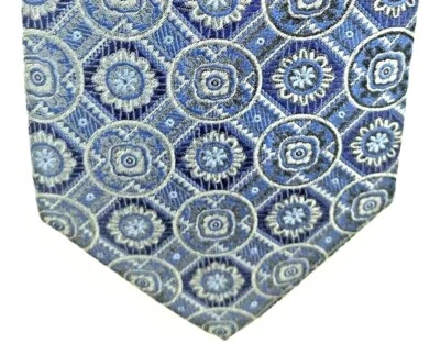 Галстук Bachrach 100% тканый шелк синий геометрический мужской галстук - Изображение 1 из 4