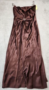 Aspeed Formal Empire Waist Gathered Maxi Dress Brown XLarge - Picture 1 of 8
