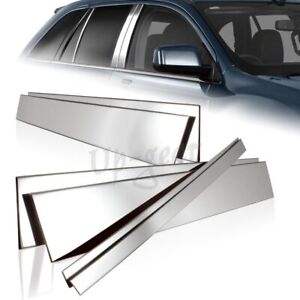For 2007-2014 Lincoln MKX Stainless Polish Chrome Door Pillar Trim Cover 6PCS