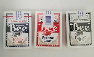 Casino Quality Club Special Bee Playing Cards Played 3 Pack Black Blue Red Used - Picture 1 of 5