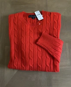 Suéter tejido con cable de lana Brooks Brothers para hombre talla M rojo $148 - Imagen 1 de 7
