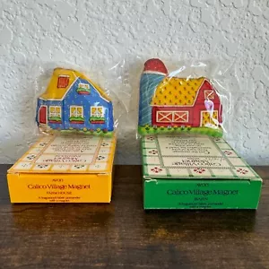 Avon Calico Village Magnet Farmhouse & Barn Fragranced Fabric Pomander_Lot of 2 - Picture 1 of 5