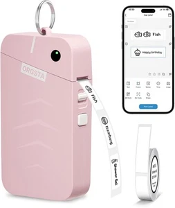 S001 Label Maker Machine with Tape, Portable Bluetooth for Pink - Picture 1 of 9