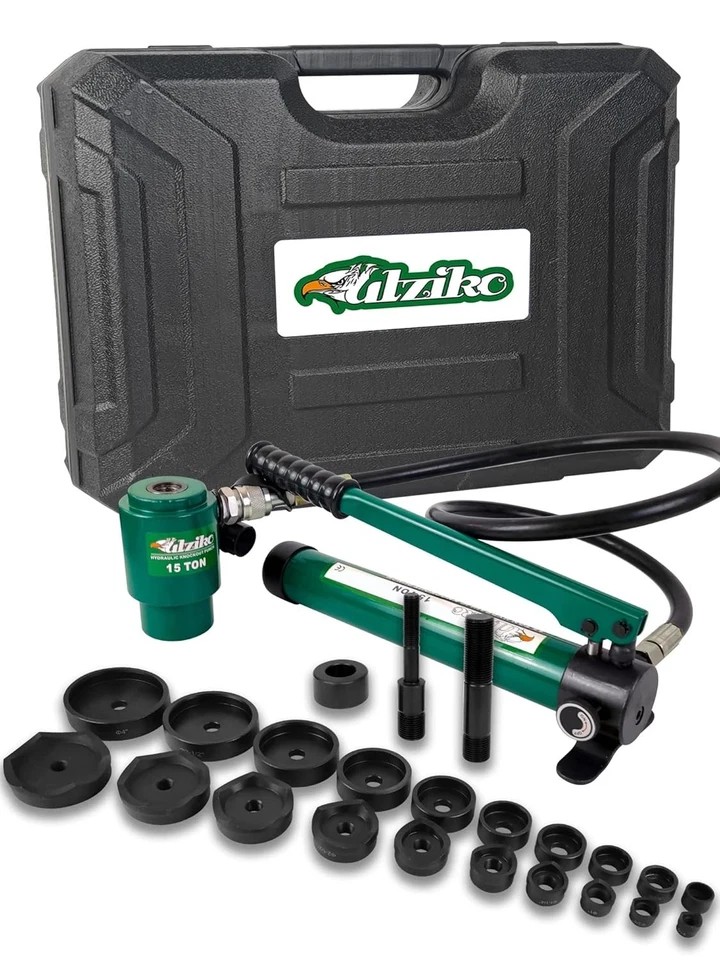 Conjunto de cortador de furo de conduíte elétrico perfurador hidráulico kit de ferramentas KO 1/2 a 4 - Imagem 1 de 4