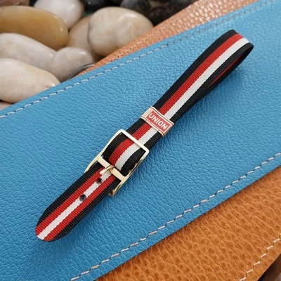 Винтажный женский двусторонний неиспользованный ремешок для часов Union Perlon 1960-х годов с одним проходом 12 мм - Изображение 1 из 4