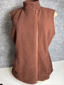 Gilet moto Athleta taille M rouge rouille flâne polaire extérieur trail running fermeture éclair complète - Photo 1/7
