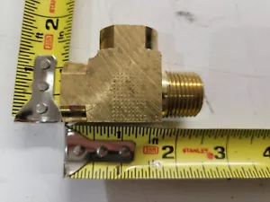 1/2" x1/2" x 1/2" Parker Brass Tee FNPT x MNPT x FNPT 1DGL8 2500 PSI Air Gas Oil - Picture 1 of 2