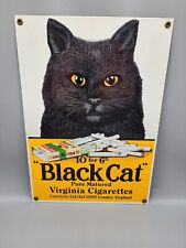 VTG BLACK CAT Virginia Cigarette Carreras Porcelain Metal Advert Sign LONDON 