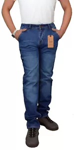 Jeans Uomo Denim 100%Originale Collezione RiverSide Tasca Croce Blu Scuro SlimFit - Foto 1 di 9