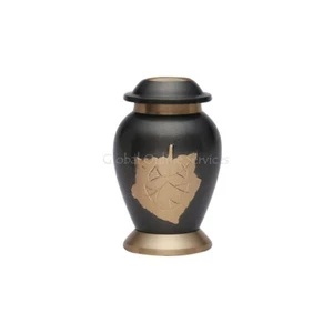 Cremation Keepsake Urns for Ashes UK - Dove Falling Leaves Memorial Brass Urn - Picture 1 of 5