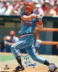 Signed 8x10 TOM BRUNANSKY "87 World Champ" Minnesota Twins Autographed photo - Picture 1 of 1