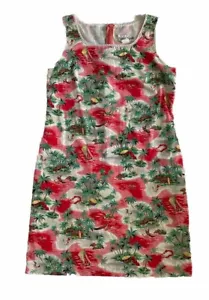 VTG Ronni Nicole Size 10 Tropical Multicolor Cotton Sleeveless Dress Zip USA - Picture 1 of 4