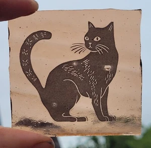stained glass cat traditional kiln fired - Picture 1 of 2