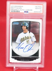 Matt Olson PSA 10 AUTO RC 2013 Bowman Chrome Gem Mint! - Picture 1 of 2
